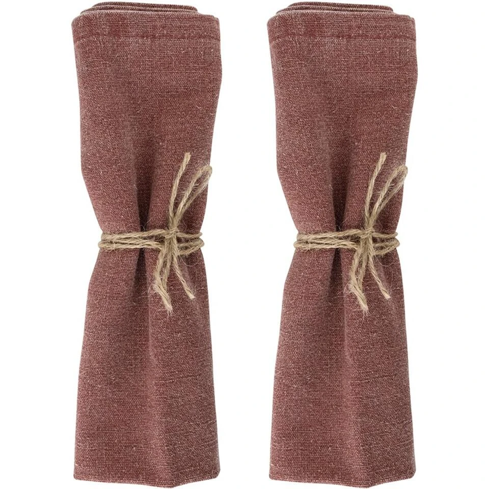 Laura Ashley Set 2 Servetten Daniela Oxblood Uni 4 Laura Ashley Set 2 Servetten Daniela Oxblood Uni - Afbeelding 2