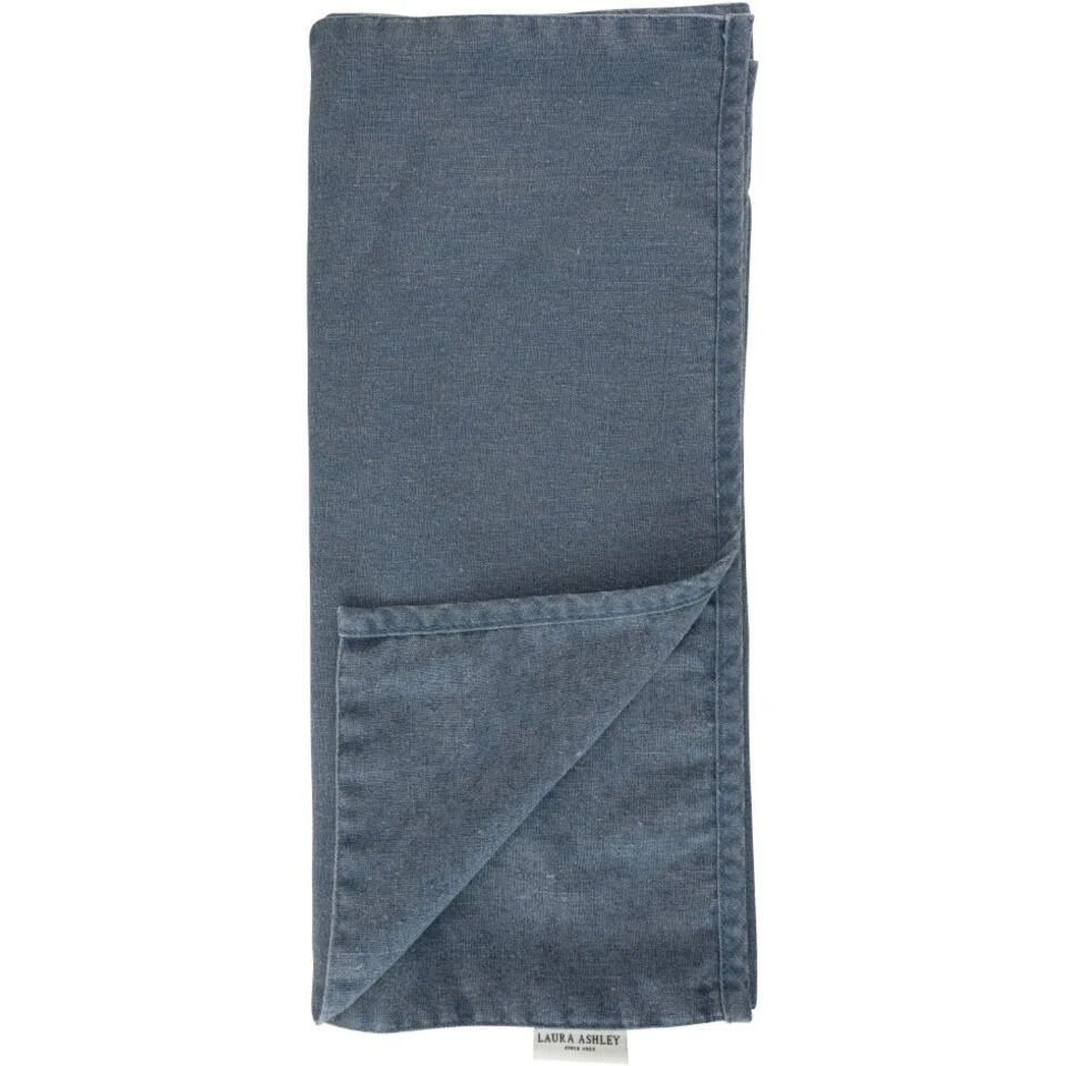 Laura Ashley Tafelloper Blauw Dubbelzijdig Uni/Wild Clematis 40x150cm 6 Laura Ashley Tafelloper Blauw Dubbelzijdig Uni/Wild Clematis 40x150cm - Afbeelding 4