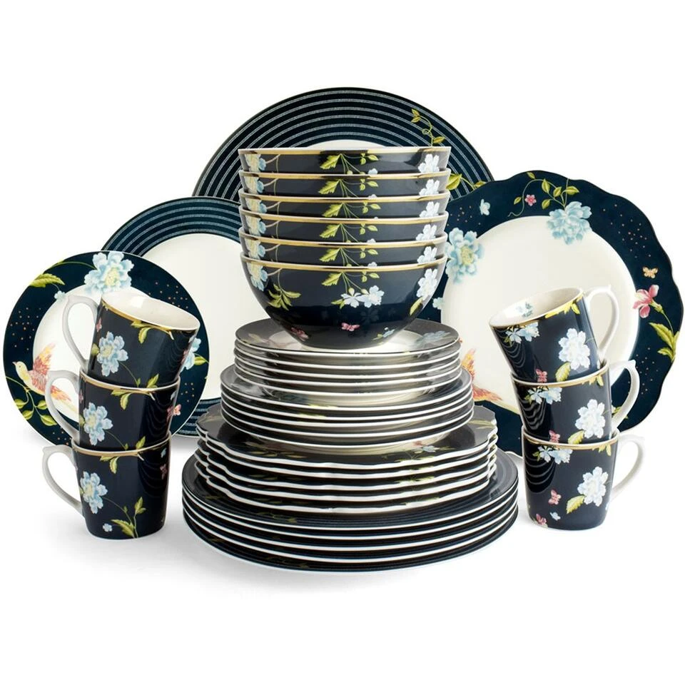 Laura Ashley Set 36 Delig Servies Blauw 4 Laura Ashley Set 36 Delig Servies Blauw - Afbeelding 2