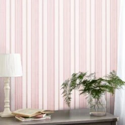 Laura Ashley Vliesbehang | Heacham Stripe Blush - Roze - 10mx52cm -Coppenswarenhuis 10024578