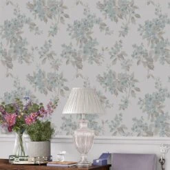 Laura Ashley Vliesbehang | Apple Blossom Duck Egg - Blauw - 10mx52cm -Coppenswarenhuis 10369832