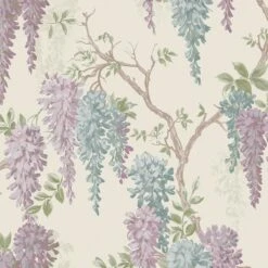 Laura Ashley - Vliesbehang - Wisteria Garden Duck Egg - 10mx52cm