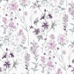 Laura Ashley Vliesbehang | Wild Meadow Pale Iris - 10mx52cm
