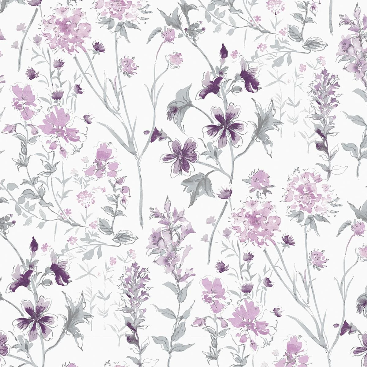 Laura Ashley Vliesbehang | Wild Meadow Pale Iris - 10mx52cm 3 Laura Ashley Vliesbehang | Wild Meadow Pale Iris - 10mx52cm