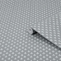 Laura Ashley Vliesbehang | Trefoil Slate Grey - Grijs -Coppenswarenhuis 11511208