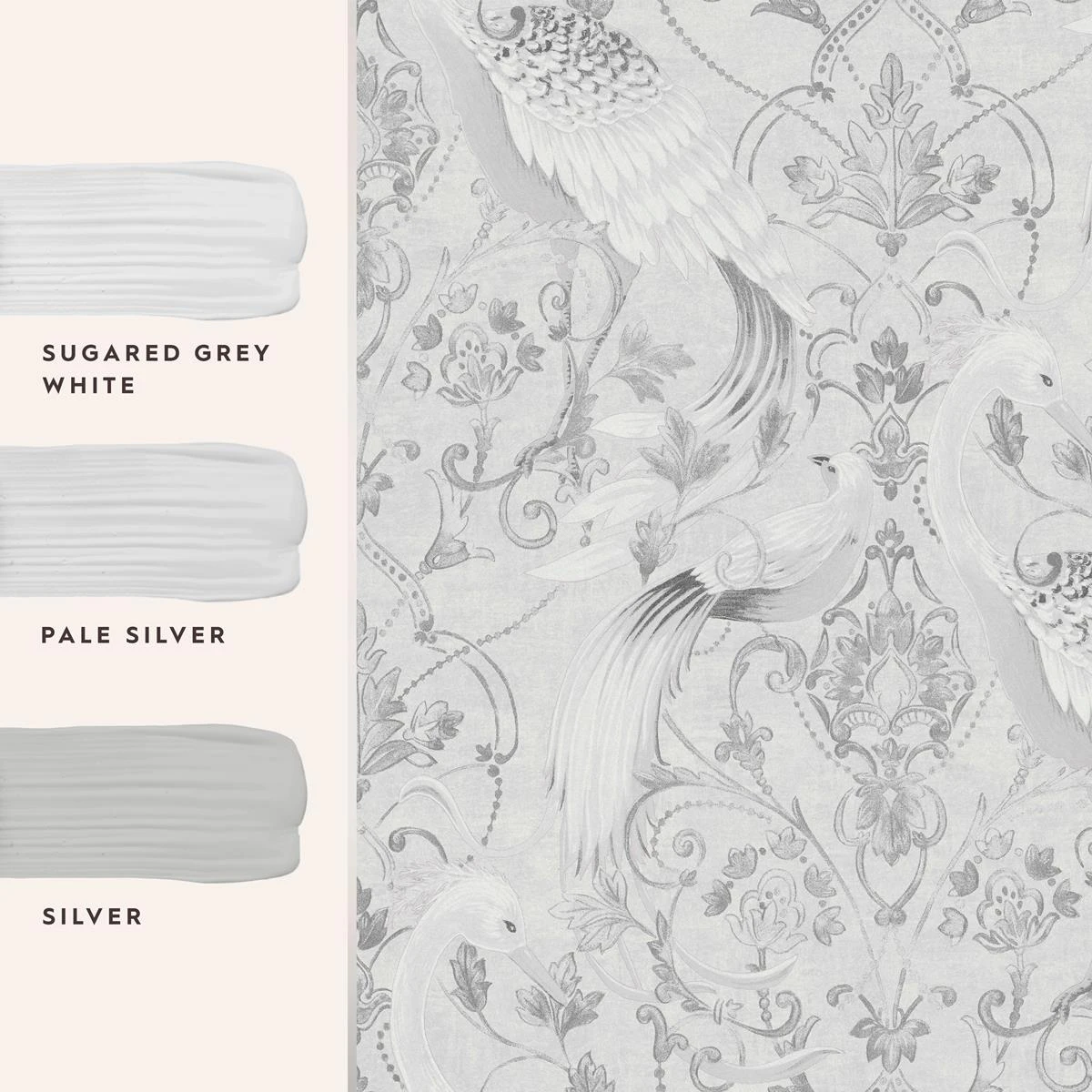 Laura Ashley Vliesbehang | Tregaron Silver - Silver 6 Laura Ashley Vliesbehang | Tregaron Silver - Silver - Afbeelding 4