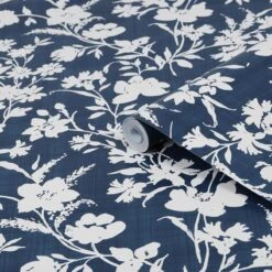 Laura Ashley Vliesbehang | Rye Midnight Seaspray Blue - Blauw -Coppenswarenhuis 11749434