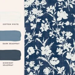 Laura Ashley Vliesbehang | Rye Midnight Seaspray Blue - Blauw -Coppenswarenhuis 11749435