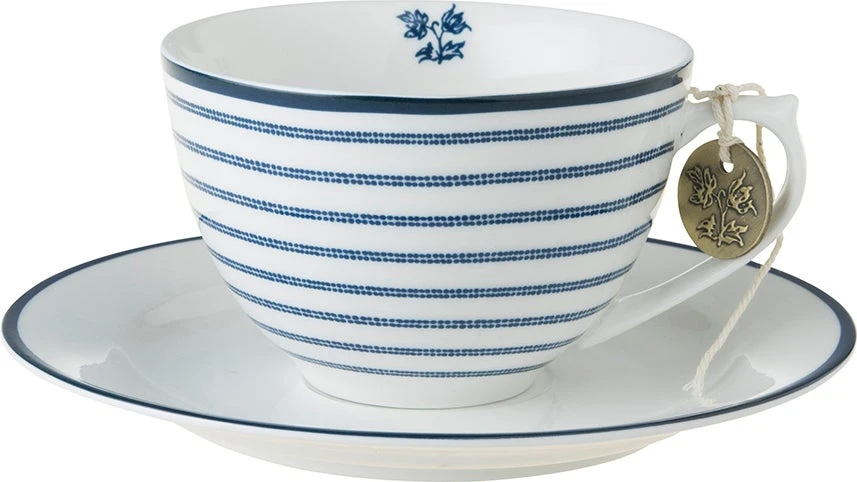 Laura Ashley Kop En Schotel Candy Stripe Blauw 0,26 L 4 Laura Ashley Kop En Schotel Candy Stripe Blauw 0,26 L - Afbeelding 2