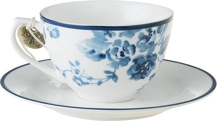 Laura Ashley Kop En Schotel China Rose Blauw 0,26 L 3 Laura Ashley Kop En Schotel China Rose Blauw 0,26 L