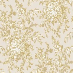 Laura Ashley Vliesbehang | Picardie Pale Gold - Geel - 10mx52cm